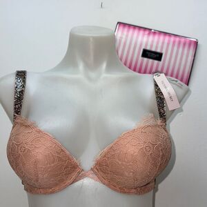 🔥Victoria's Secret Tan bombshell Bra push-up Sz 32A New